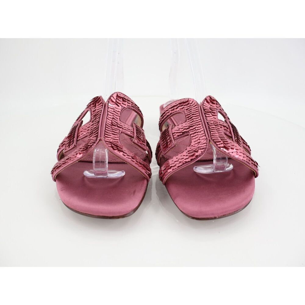 Sam Edelman Bay Glamour Sequin Slide Sandals Pink Size 11 M Fabric Slip On - Picture 2 of 11